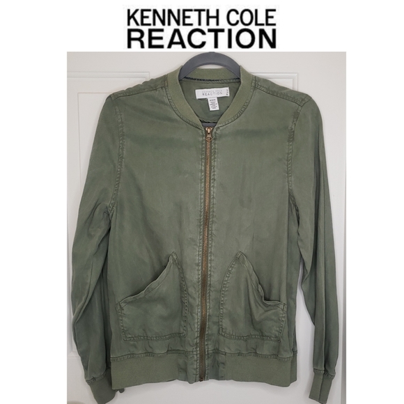 Kenneth Cole Reaction Jackets & Blazers - Kenneth Cole Reaction Olive Green Bomber Jacket